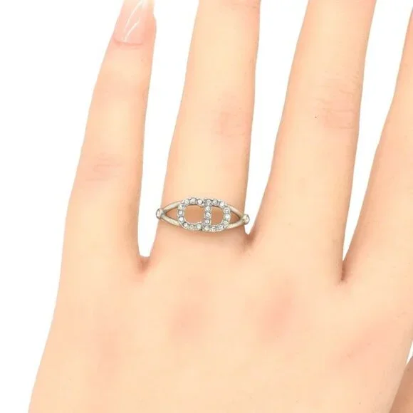 Dior Clair D Lune Clair de Lune Ring L White Crystal CD Signature - Picture 2 of 9